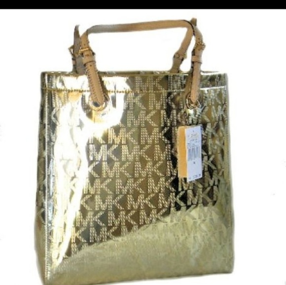 Michael Kors Handbags - Michael Kors North South Gold Tote